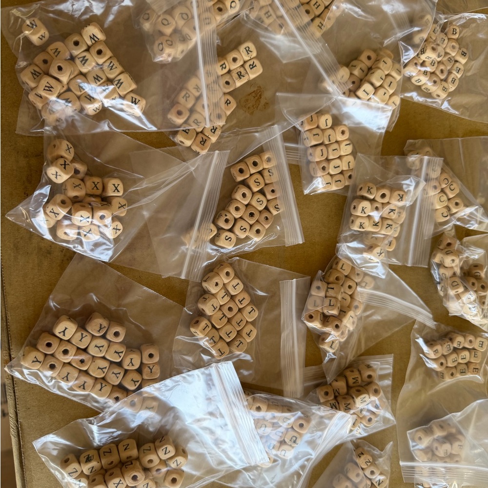 Wooden Alphabet Beads A-Z
